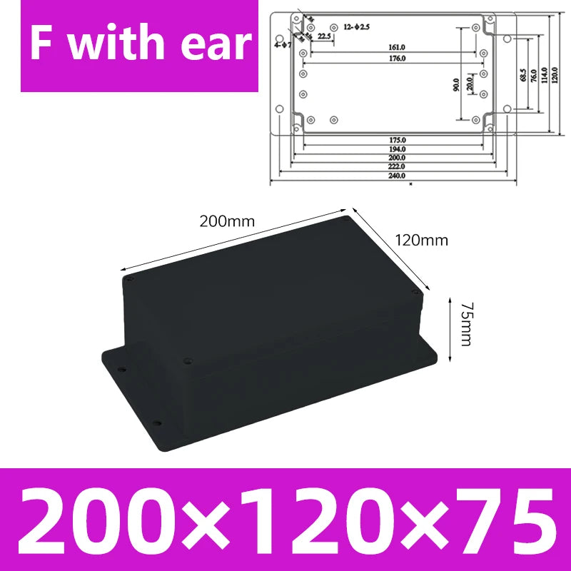 ABS Waterproof Box Housing Electronic Safe Case Plastic Boxes Black Wire Junction Box Plastic Organizer IP67 Waterproof Enclosur
