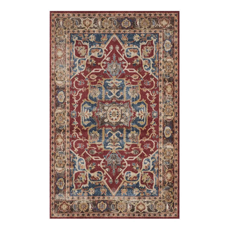 VIKAMA Washable Foldable Imitation Cashmere Carpet Entry Door Mat Persian Retro Style Living Room Bedroom Bed Soft Mat