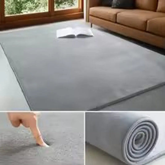 VIKAMA Modern Minimalist Solid Color Soft Living Room Carpet, Bedroom Bedside Sofa Rug, Coral Fleece Coffee Table Pad Home Decor