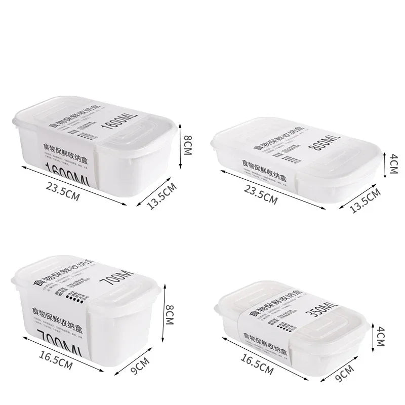 White Containers Fresh Box Kitchen Storage Refrigerator Food Storage Containers Kitchen Storage Food Sealed Kitchen Organizer