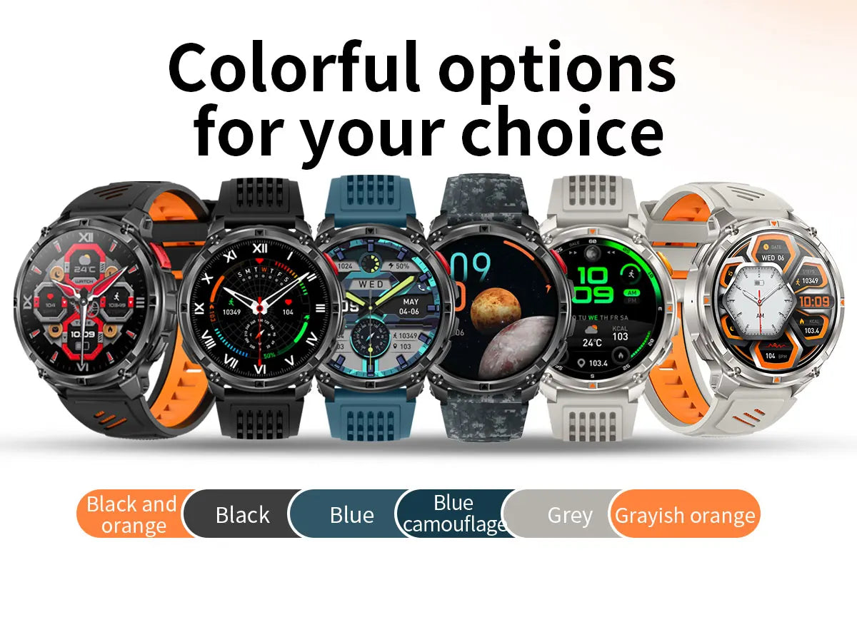 New T-Rex3 1100mAh Large Battery Durable Adult Smart Watch 1.7-inch GPS trackr Compass 5ATM Waterproof BT Call Sports Smartwatch
