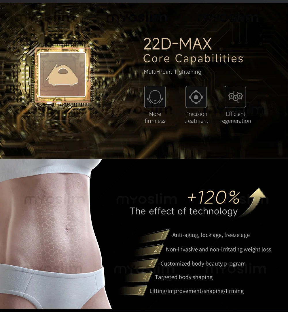 Professional the most popular beauty equipment machine the 22D MAX HIFU for face lifting slimming and fat reduction latest model